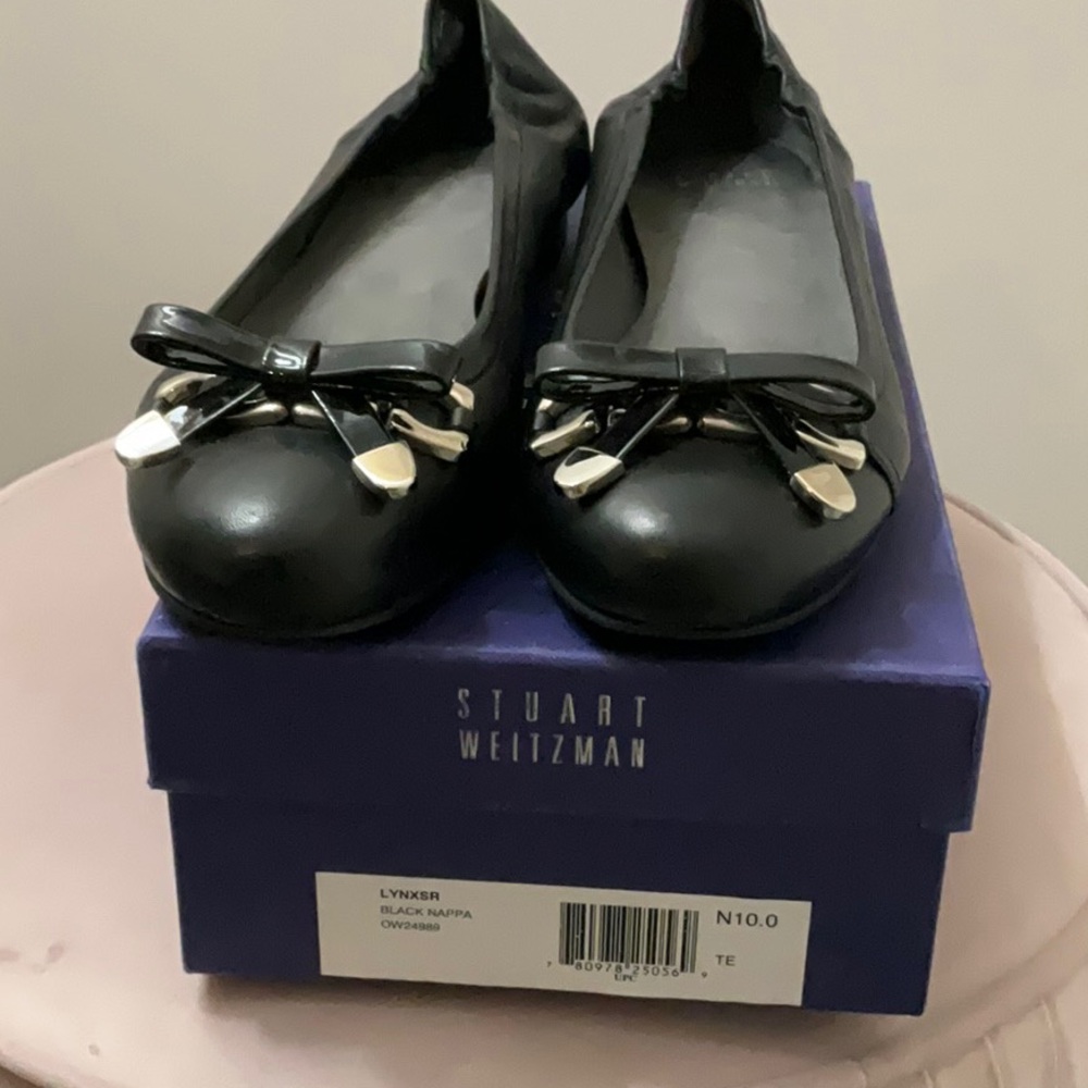 Stuart Weitzman Black Leather Flat - Picture 2 of 7